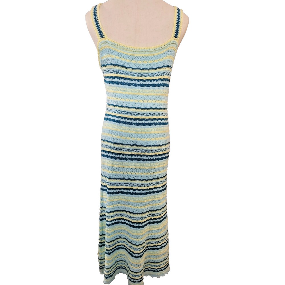 Jessica Simpson Boho Artsy Crochet Maxi Dress SZ M Hipster Festival Cottagecore
